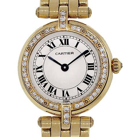 cartier yellow gold watch|cartier 18k gold ladies watches.